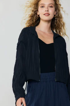 Online Shirred Sleeve Jacket Women Coats & Jackets