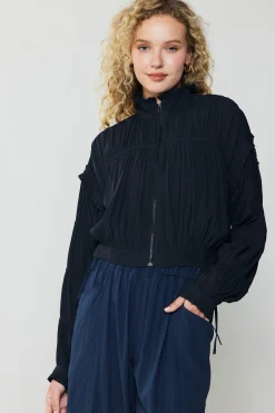 Online Shirred Sleeve Jacket Women Coats & Jackets