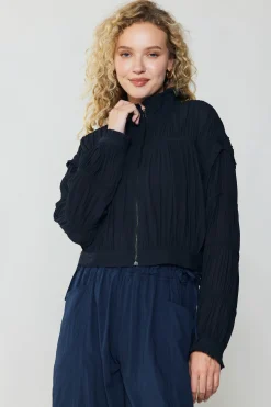 Online Shirred Sleeve Jacket Women Coats & Jackets