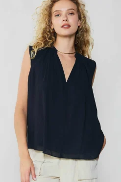 Discount Shirred Sleeveless Top Women Sleeveless Tops