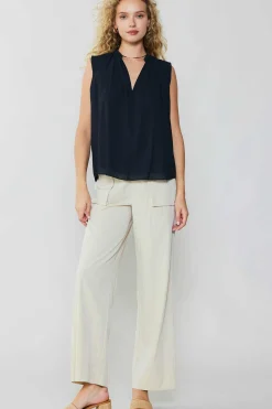 Discount Shirred Sleeveless Top Women Sleeveless Tops