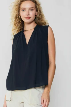 Discount Shirred Sleeveless Top Women Sleeveless Tops