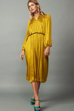 New Shirred Yoke Maxi Dress Women Maxi Dresses