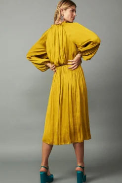 New Shirred Yoke Maxi Dress Women Maxi Dresses