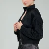 Best Shirred Zip Up Jacket Women Coats & Jackets