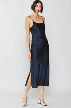 Hot Silk Bias Midi Dress Women Midi Dresses