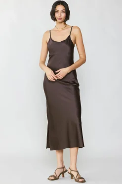 Sale Silk Bias Midi Dress Women Midi Dresses