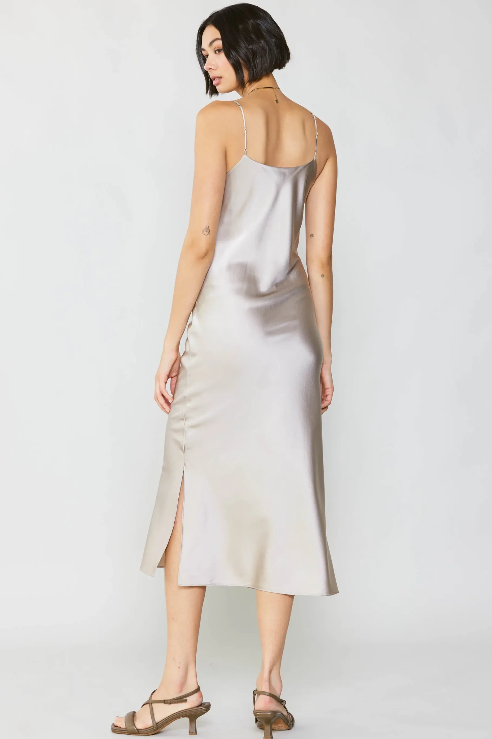 Sale Silk Bias Midi Dress Women Midi Dresses