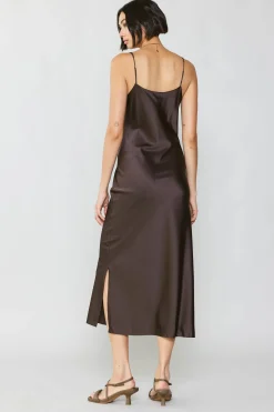 Sale Silk Bias Midi Dress Women Midi Dresses