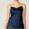 Outlet Silk Cowl Neck Cami Women Sleeveless Tops