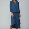 Clearance Smocked Shoulder Button Blouse Women Long Sleeve Tops