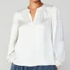 Clearance Smocked Sleeve Blouse Women Long Sleeve Tops