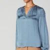 Fashion Smocked Sleeve Blouse Women Long Sleeve Tops