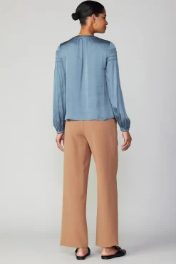 Fashion Smocked Sleeve Blouse Women Long Sleeve Tops