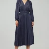 Discount Smocked Vneck Midi Dress Women Midi Dresses