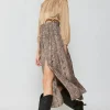 Clearance Snake Print Midi Skirt Women Skirts