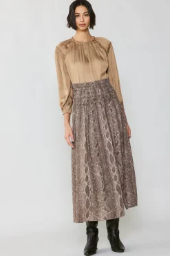Clearance Snake Print Midi Skirt Women Skirts
