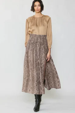 Clearance Snake Print Midi Skirt Women Skirts