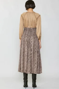 Clearance Snake Print Midi Skirt Women Skirts