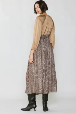 Clearance Snake Print Midi Skirt Women Skirts