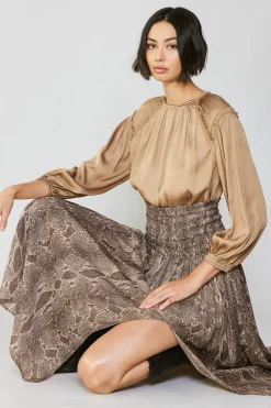 Clearance Snake Print Midi Skirt Women Skirts