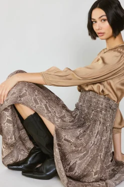 Clearance Snake Print Midi Skirt Women Skirts