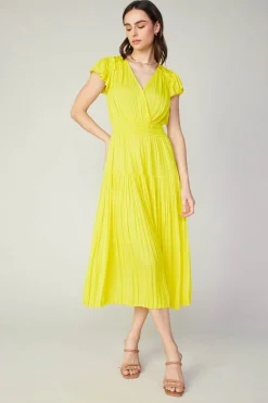 Clearance Sophia Flutter Sleeve Midi Dress Women Midi Dresses