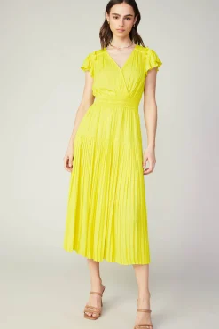 Clearance Sophia Flutter Sleeve Midi Dress Women Midi Dresses