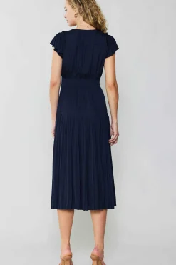 Outlet Sophia Flutter Sleeve Midi Dress Women Midi Dresses