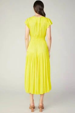 Clearance Sophia Flutter Sleeve Midi Dress Women Midi Dresses