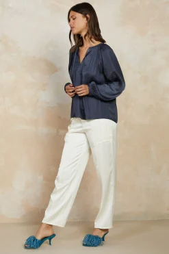 Fashion Split Neck Long Sleeve Top Women Long Sleeve Tops