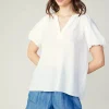 New Split Neckline Top Women Short Sleeve Tops