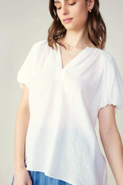 New Split Neckline Top Women Short Sleeve Tops
