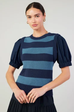Clearance Striped Sweater Top Women Knitwear | Short Sleeve Tops