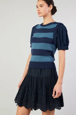 Clearance Striped Sweater Top Women Knitwear | Short Sleeve Tops