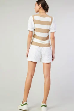 Best Striped Sweater Top Women Knitwear | Short Sleeve Tops