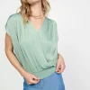 Online Surplice Sleeveless Blouse Women Sleeveless Tops | Short Sleeve Tops