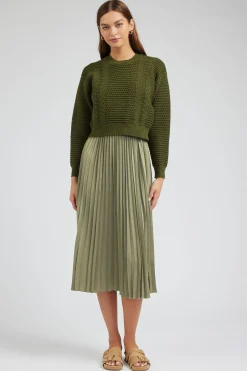 Online Sweater & Pleated Dress Set Women Knitwear