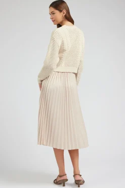 Outlet Sweater & Pleated Dress Set Women Knitwear