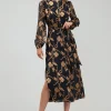 Outlet Textured Floral Midi Dress Women Midi Dresses