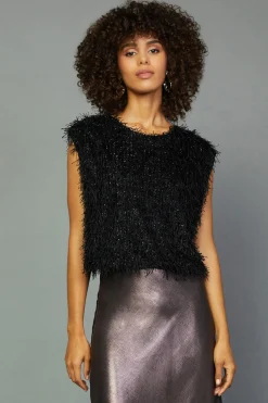Best Textured Sparkle Top Women Sleeveless Tops
