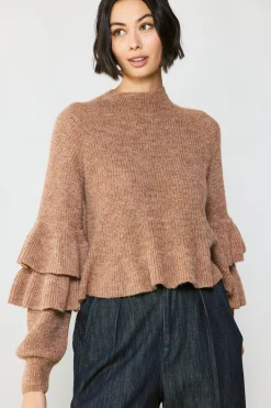 Discount Tiered Sleeve Sweater Women Sweaters