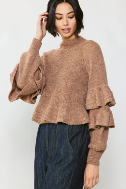 Discount Tiered Sleeve Sweater Women Sweaters