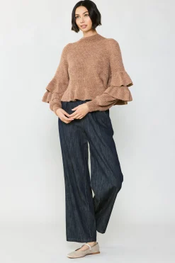 Discount Tiered Sleeve Sweater Women Sweaters