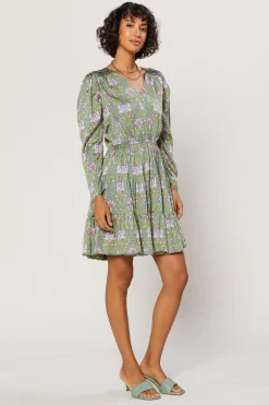 Hot Tile Print Mini Dress Women Mini Dresses