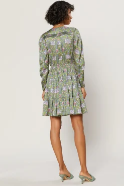 Hot Tile Print Mini Dress Women Mini Dresses