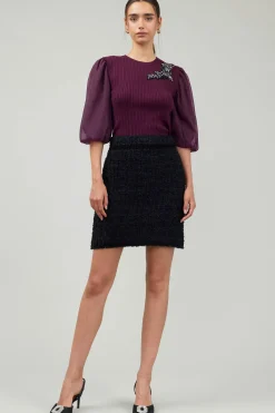 New Tweed Mini Skirt Women Skirts
