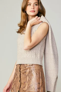Clearance Two Piece Cable Knit Sweater Women Sweaters