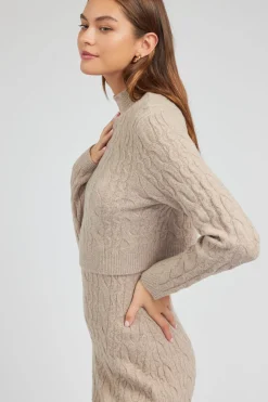 Clearance Two-piece Cable Knit Dress Women Knitwear | Midi Dresses