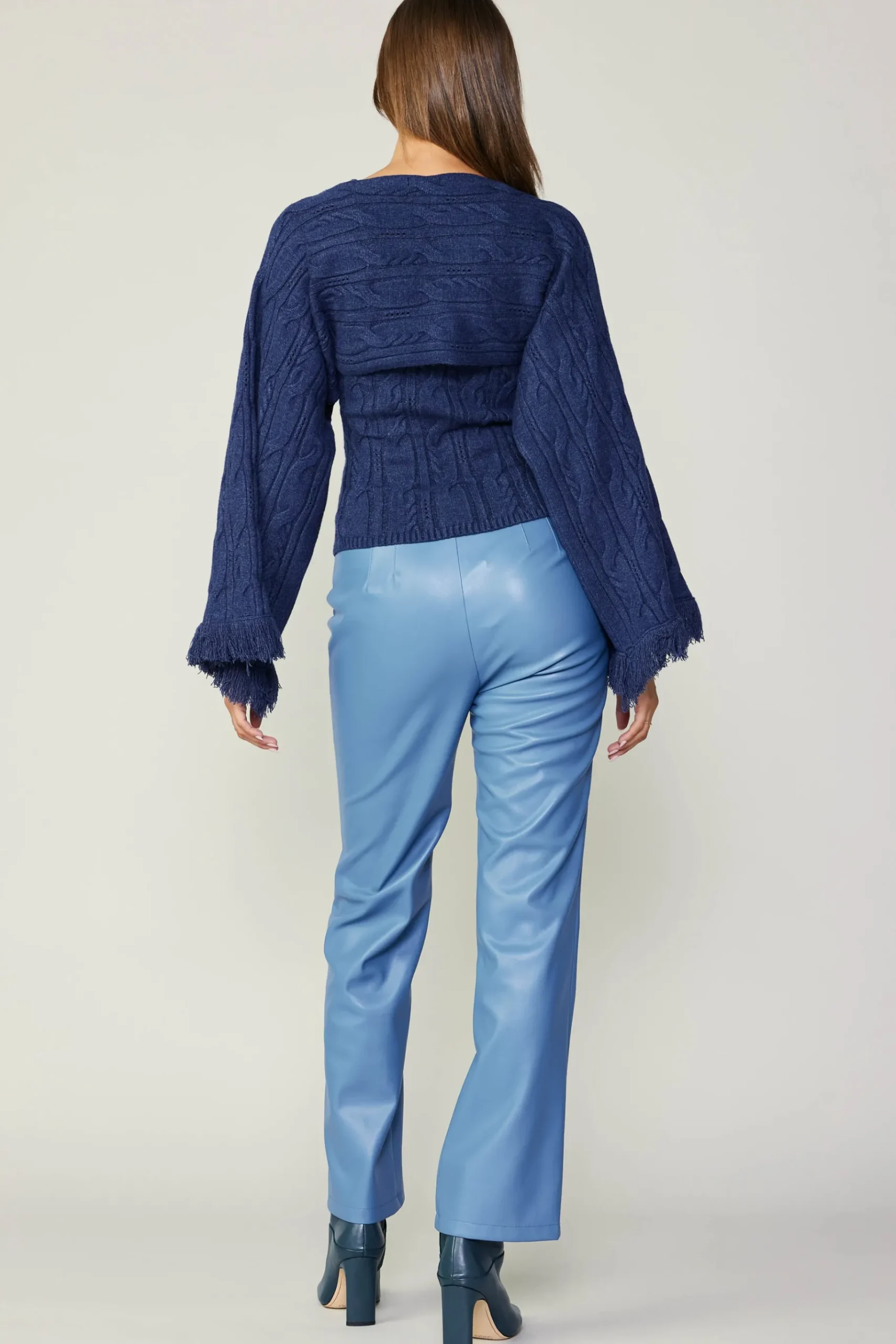 Online Vegan Leather Straight Pant Women Pants